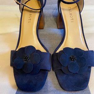 Navy Blue Velvet Heels